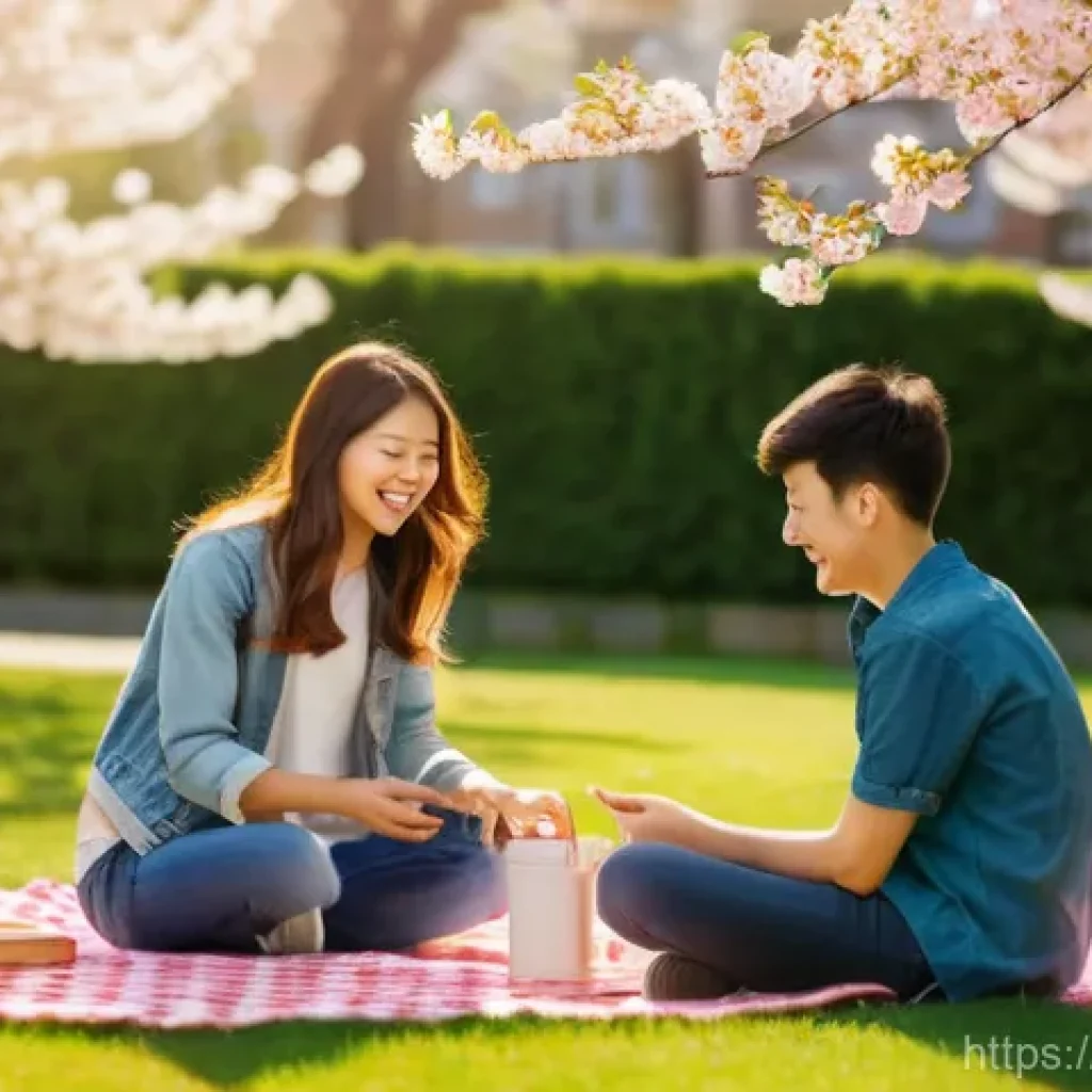 자동차정비사 자기소개서 작성 가이드 - **Prompt:** A vibrant, sun-drenched city park in late spring. Diverse groups of people, casually dre...