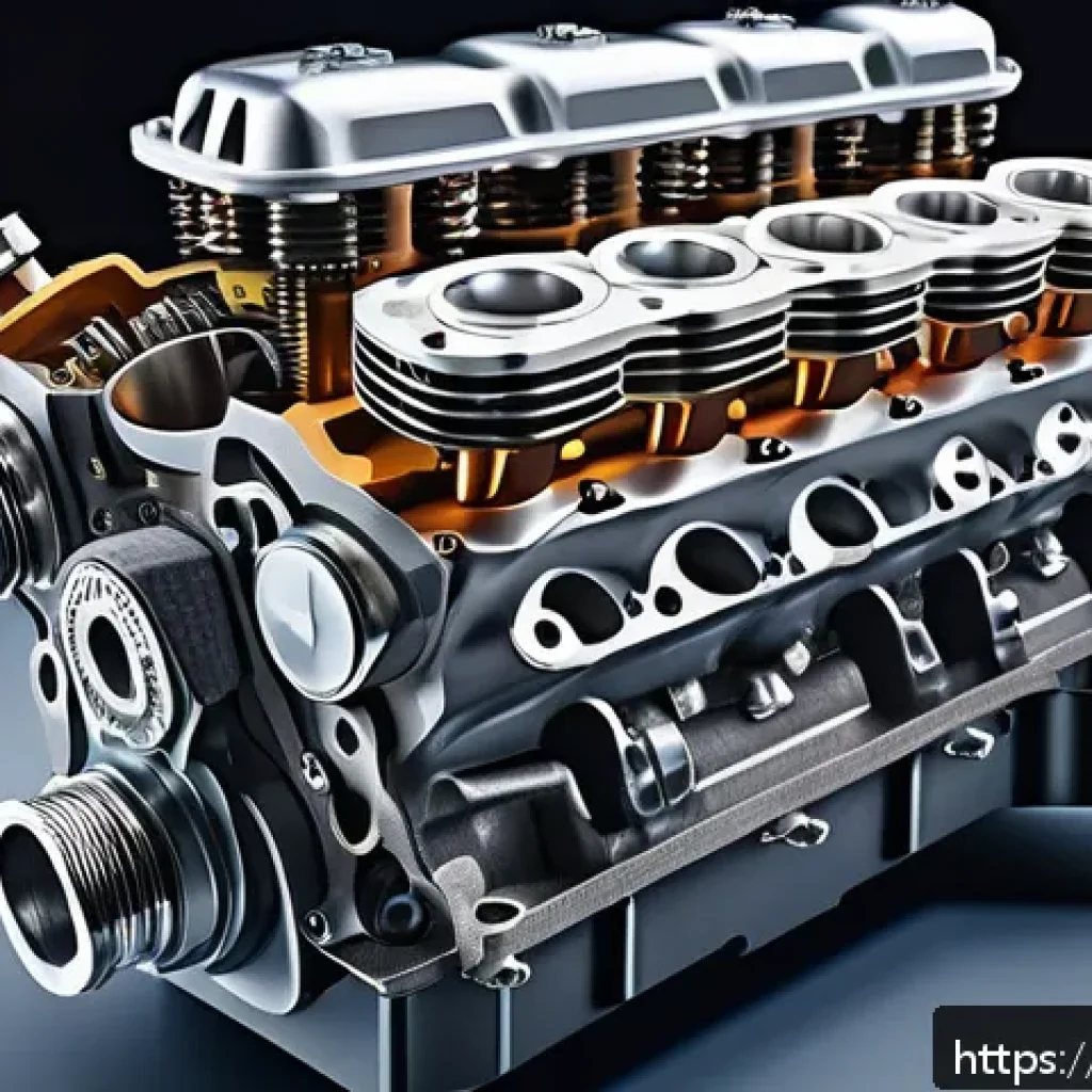 자동차정비 산업기사 실습 관련 추천 영상 - A detailed cutaway illustration of an internal combustion engine showing pistons, crankshaft, camsha...