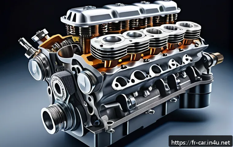 자동차정비 산업기사 실습 관련 추천 영상 - A detailed cutaway illustration of an internal combustion engine showing pistons, crankshaft, camsha...